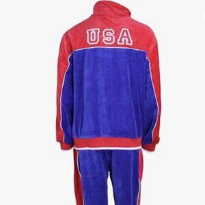 Vintage Sweatsedo USA Red 2 Piece Sweat Suit Size XL